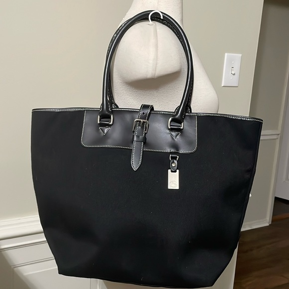 Dooney & Bourke canvas & leather Cabriolet large black tote shopper NWOT